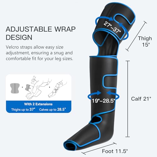 Image of CINCOM Leg Massager with Heat and Compression, Air Compression Leg Massager for Circulation and Pain Relief Muscles Relaxation Gifts FSA - HSA