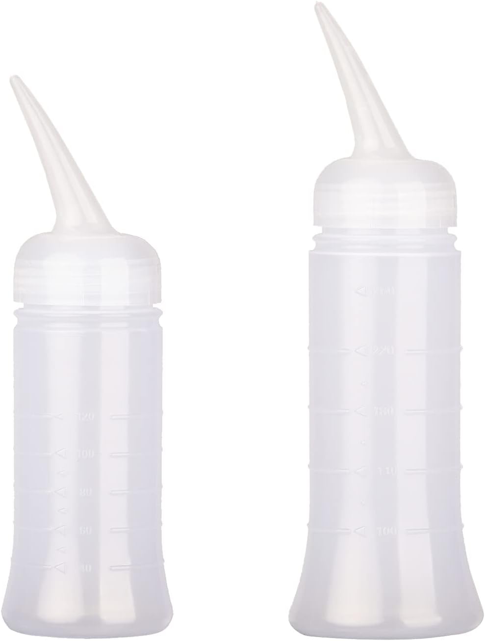 NAUZE 2 Pack Plastic Applicator Bottles with Angle Tip Hair Dye Bottles