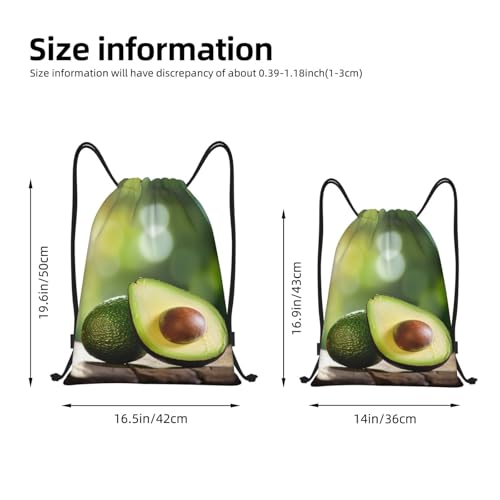 Avocado Fruit3 print Drawstring Bag Sack Gym Bag Ditty Bag for Gym Traveling, Hiking, Yoga, Shopping for Adult4