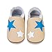 MAECKI - Zapatillas de piel suave para niños y niñas, antideslizantes, suela de ante, color, talla 12-18 meses