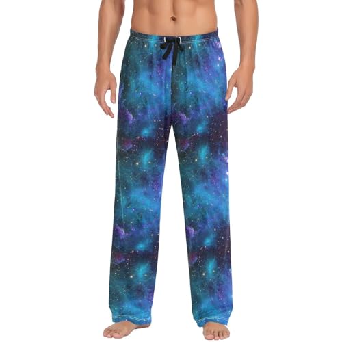 Galaxy Stars Mens Pajama Pants Nebula Starry Sky Lounge Bottoms Soft Sleep Pants XL