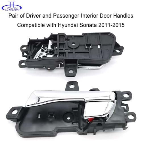 Image of Interior Chrome Door Handle Compatible with Hyundai Sonata 2011-2015, Front or Rear Left & Right Side Replaces OE# 826103S010, 82610-3S010