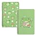 L1rabe 2 A5 Frog Spiral Notebooks Back to School Cute Frog Green College Ruled Hardbound Notebooks Exercise Book Diary Notepad Travel Journal for Kids Teens Students Girls Birthday Gift
