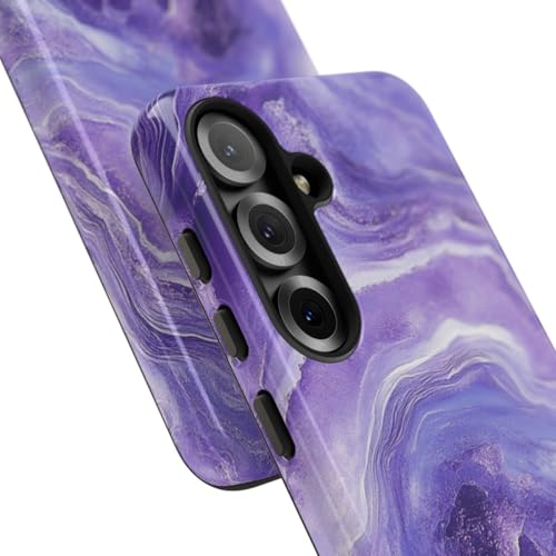 Coque Samsung S25 marbre violet rigide contre les rayures - 2