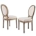 VONLUCE Juego de 2 Sillas de Comedor Acolchadas con Respaldo Redondo y Patas de Madera de Caucho Sillas Tapizadas en Tela para Comedor, Salón, Dormitorio Sillas de Comedor en Estilo Vintage