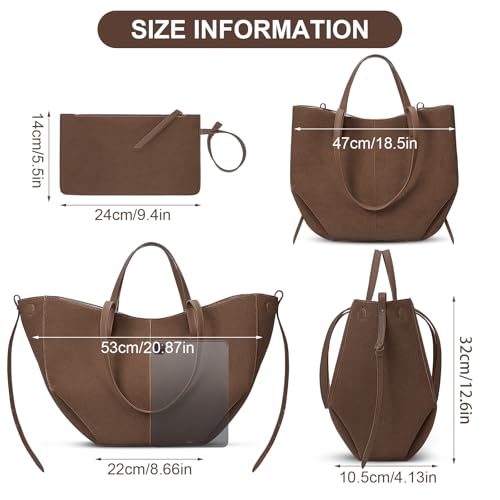 Tote Bag Handtasche Damen Umhängetasche Große Shopper Tasche PU Leder Schultertasche mit Geldbörse Henkeltaschen Gross Tragetasche für Reisen Einkauf Geschenk – Bild 6