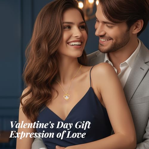 Valentine's Day Gift Moissanite Heart Pendant Necklaces for Women, 925 Sterling Silver Necklace Engraved with 'I LOVE YOU', Ideal Anniversary Birthday Jewelry Gifts for Mom Wife Girlfriend Daughter Her - Image 3