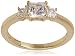 Platinum-Plated Sterling Silver Swarovski Zirconia Princess 3 Stone Ring