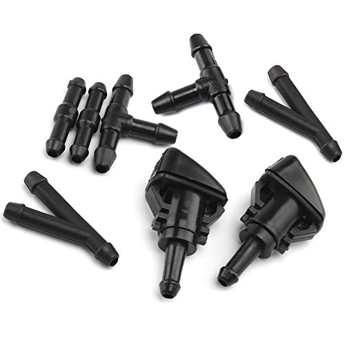 FANHAY 9PCS Windshield Washer Nozzles Kit Washer Jet and Fluid Hose with Connector for Chrysler, Dodge,Ram - Thumbnail 3
