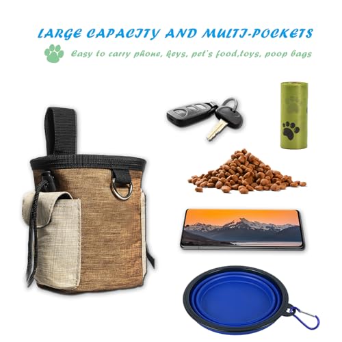 Zeanlant Bolsa de petisco para cães, bolsas de treinamento para cães com clique de treinamento e tig