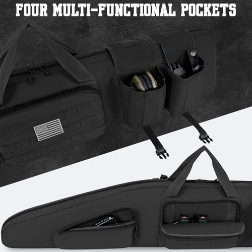 OUUTMEE Soft Double Shotgun Rifle Case 38" Long Rifle Bag for Hunting Shooting Range, Firearm Transportation, With Multiple Magazine Holder Pouches by OUUTMEE - Image 4