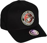 6 Panel Military Embroidered Cap by Rapid Dominance (US Marine Corps, Black)