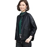[AUSGEWÄHLTES MATERIAL] Diese Damen-Lederjacke besteht aus hochwertigem Kunstlederstoff, das Futter ist aus 100% Polyester, die Textur ist fein und weich, angenehm zu tragen, geeignet für die Übergangszeit oder zu jeder Jahreszeit den ganzen Tag über. Mit einem Retro-Chic-Look verstärkt diese Damen-Bomberjacke Ihre gesamte Aura, absolut stilvoll und elegant.