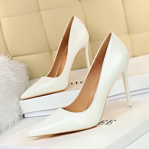 LUXINYU Women Fashion High Heels Pointed Toe Stiletto Pu Leather Dress Shoes Classic Office Casual Wedding Evening Party Pump Shoes3