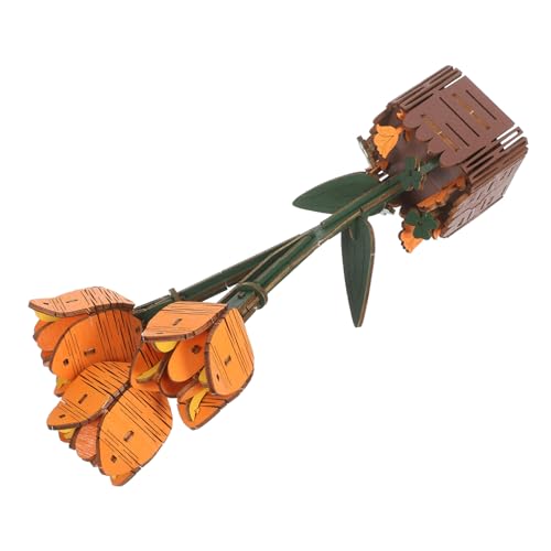 Vaguelly Bouquet De Tulipes Artificielles Kit D'Assemblage d'art en Bois Kit D'Assemblage Floral en Bois De Modèles À Thème Végétal Tulipes Fleurs Fleurs en