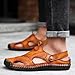 NANXIN&LOVE Mens Casual Leather Sandals Summer Beach Slipper Mens Comfort Outdoor Shoes Fashion Lightweight Trail Water Sandal Adjustable （Two Ways）