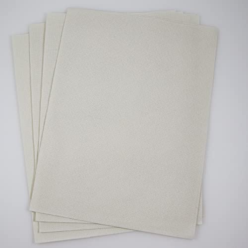 Image of KCS 4 /6 pc of 12 inch x 18 inch 18CT Counted Cotton Aida Cloth Cross Stitch Fabric (4 pc, Antique White)