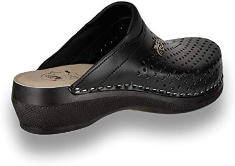 LEON PU100 Leather Slip-on Womens Ladies Mule Clogs Slippers Shoes, Black, 37 EU (6.5 M US Women) | Image 3