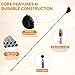 Younqiook 10.5FT Gutter Cleaning Tools from The Ground, No Ladder Needed Telescopic Gutter Cleaner with 8 Extension Poles & 2 Brushes for Leaf, Debris, Roof Gutter and Downspout Cleaning