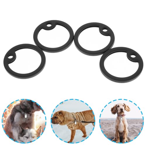 Garneck 4er Set Dog Tag Aus Silikon – Schwarz – Gummiring Für Hundemarken – Schützt Und Dämpft Geräusche Von Militärhund ID Tags