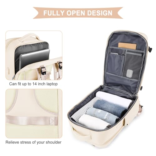 Mochila de Viaje Grande Casual Impermeable 30L Beige miniatura 6