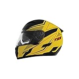 THH Helmets TS-80 Adult Street Motorcycle Helmet - FXX Yellow/Black/Large
