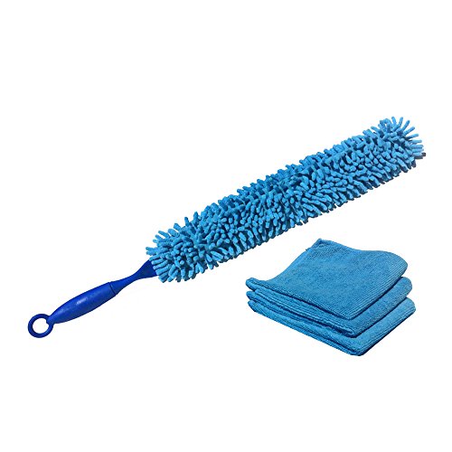 Microfiber Cleaning Kit - Duster & 3 Microfiber Cloths - 25