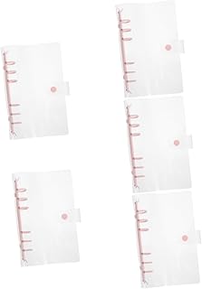 ifundom Pasta De Arquivos 5 Pçs Transparente Caso De Folhas Soltas Pasta De Viagem A6 Notebook Transparente Pastas De Arquivo Doméstico Pasta Capa Protetor Arquivo Blinder Capa Rosa