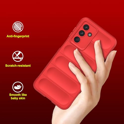 Image of amazon basics Back Case Cover for Samsung Galaxy M36 5G | Compatible for Samsung Galaxy M36 5G Back Cover | Liquid Silicon Magic Case with Camera Protection | Red