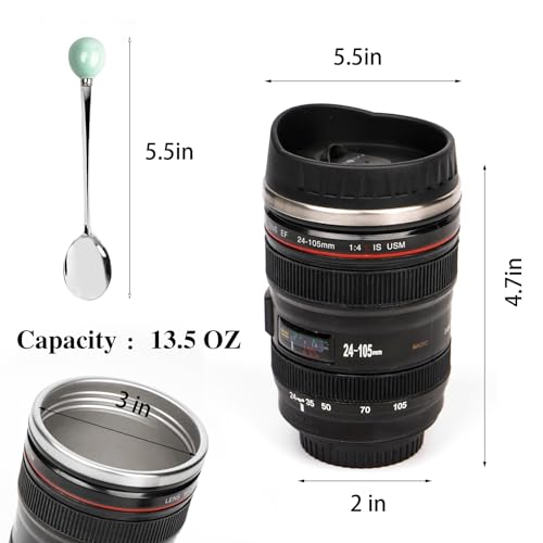 Taza de café con forma de lente de cámara miniatura 3