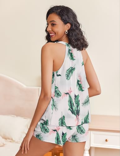 Image of Ekouaer Lounge Sets for Women 2 Piece Summer Pajamas Tank Top Shorts Set Comfy Loungewear Cute Beach Vacation Outfits