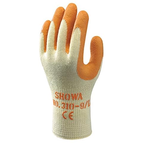 Showa Gloves SHO310Y-M No.310 Grip Glove, Size: M, Pale Yellow/Orange Cover