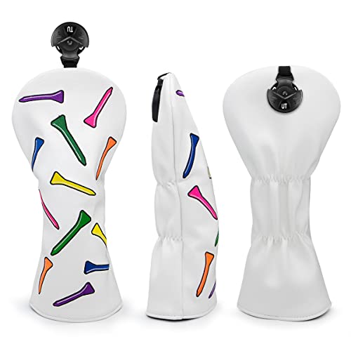 Golf Headcovers,Colorful Tee Driver Headcover Fairway Wood Cover Hybrid Cover Leather 3 Wood Headcover Mallet Putter Headcover Blade Putter Cover Golf Club Covers for Odyssey Scotty Cameron Taylormade - Thumbnail 5