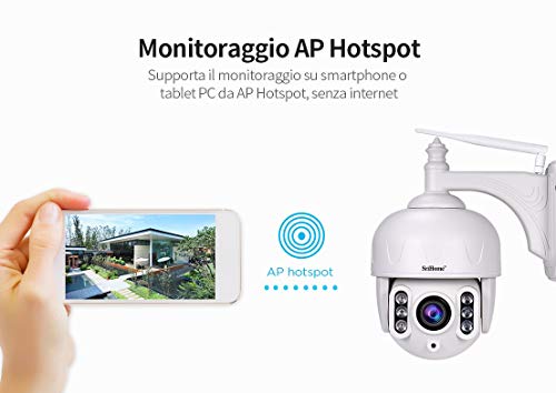 Modelo SH028 Cámara PTZ Zoom óptica 5 x WiFi Ap Hotspot inalámbrica Infrarrojos 2.0 megapíxeles HD IR Cut ONVIF P2P Ranura Micro SD