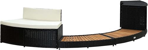 Miniatura 3 de GOLINPEILO Escritorio inflable para bañera de hidromasaje, spa y medio envolvente, ratán de polietileno, marco de bañera de hidromasaje negro para