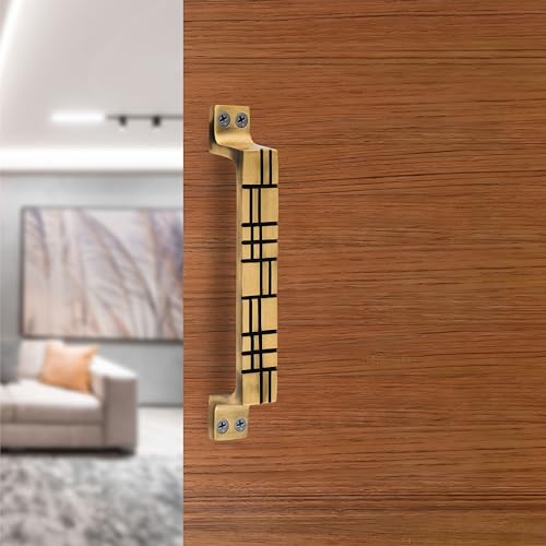 Image of Door Handle Cool Door Handles for Main Door Aluminum (7 Inch), Antique- Finish Door Handles for Home and Office for Wooden & Glass Door Handle, Pull Door Handle (Pack of 1 Pair, Brick)