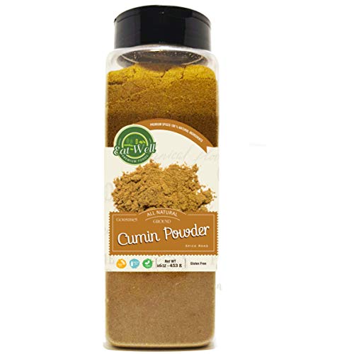 Ground Cumin Powder | 16 oz - 453 g Reseable Bag, Bulk | Gluten Free | Ground Cumin | Extra Grade Cumin Seasoning | Middle Eastern Spices | by Eat Well Premium Foods