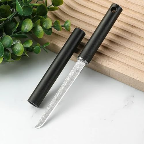 Image of Multifunctional Fruit Knife, Paring Knife Stainless Steel Professional Kitchen Knives with Ergonomic Black Handle for Fine Cutting Tasks (Pack of 1, Black)