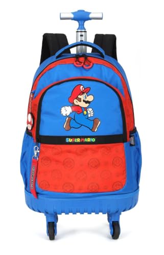 Mochila de Rodinhas Infantil Super Mário Azul MC46933MO - Luxcel