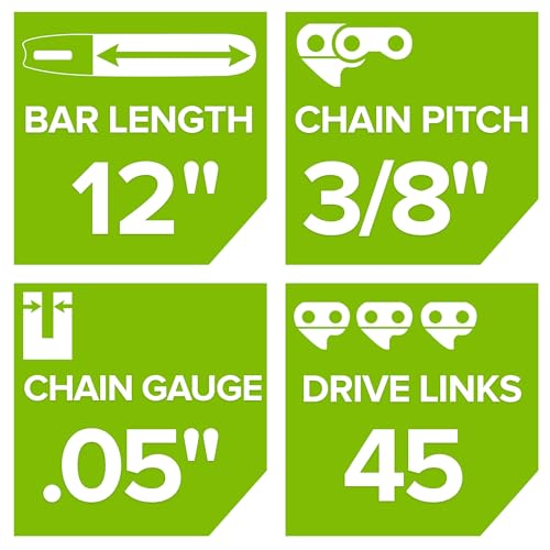 Image of Greenworks 12 inch Chainsaw Chain, 3 /8 inch Pitch, 0.05 inch Gauge, 45 Drive Links, Genuine Greenworks Replacement Part