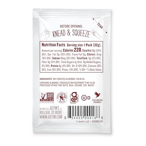 image for JUSTIN'S Classic Gluten-Free Almond Butter Squeeze Packs, 1.15 Ounce (