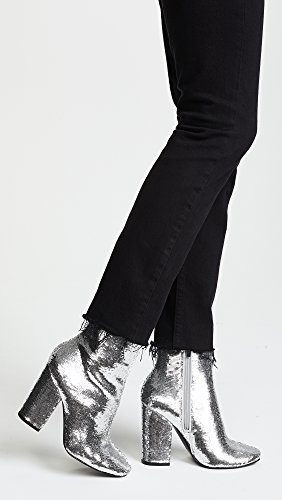 Kendall + Kylie Women's Haedyn Block Heel Ankle Boots, Silver, 8.5 B(M) Us #TOP2