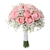 Material de ramo de boda artificial: estos ramos de flores de seda y plástico ecológicos crean una hermosa sensación de tacto suave y real.