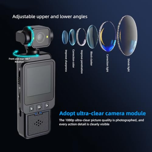 Caméscope vlog Tangxi à stabilisation multi-axe et écran rotatif 270 degrés grand angle - 6