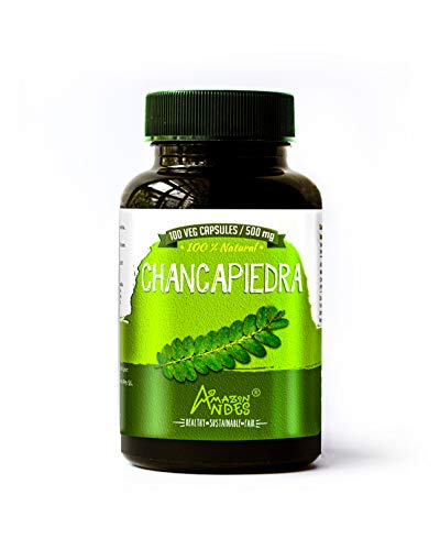 Amazon Andes - Stone Breaker (Chanca Piedra) Capsules - 100 Pills * 500 mg - Natural Kidney Cleanser - Vegan Pills