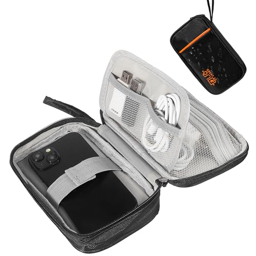 BASVII Kabeltasche Organizer, Kabel Organizer Tasche Mehrschichtiges Design, Lagerung Kabel, Ladegeräte, Powerbank und USB, Kabel Tasche mit Griff, Leicht zu Tragen (Schwarz)