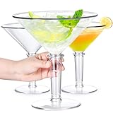 SAIAOKJ 48oz Giant Martini Glass Plastic Large Martini Glasses For Centerpieces Perfect For Martini Party Decorations Gifts & A Tini Bit Older Birthday(3pcs)
