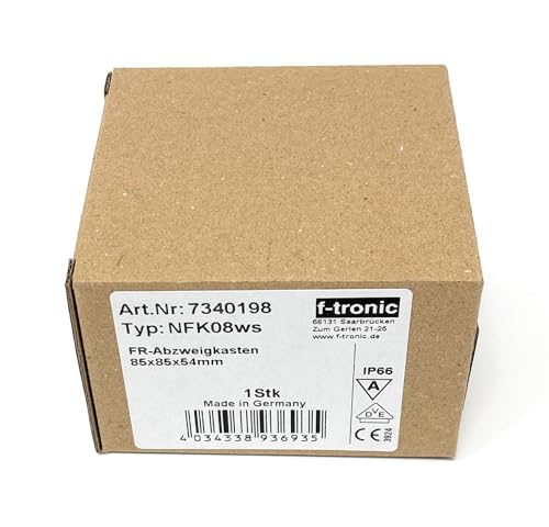 f-tronic FR-Abzweigkasten NFK08ws, IP66, weiß, NEPTUN Compact (85x85x54mm)