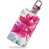 [ジゼル] キーケース スマートキー対応 カラビナ 車 花柄 キーカバー コンパクト デザイン レディース (フラワーピンク)