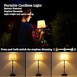 RORIA Set of 2 LED Cordless Table Lamps, Portable Rechargeable 5000mAh Outdoor Table Lamp, Touch Stepless Dimmable Battery Powered Bedside Desk lamp for Bedroom/Dinner/Dining Room/Terrace (Green) - Image 3
